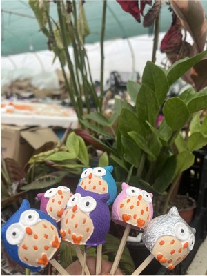 Baykuş Saksı Süsü 6 Adet