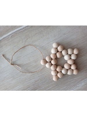 Dekoratif Ahşap Boncuklu Yıldız Bebek Odası Mutfak Süsü