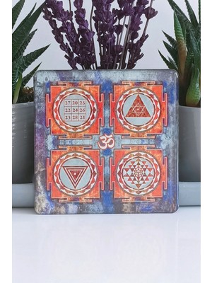 Sri Kubera Ganesha Kali Yantra Aum Om Dekoratif Obje, Magnet, Bardak Altlığı