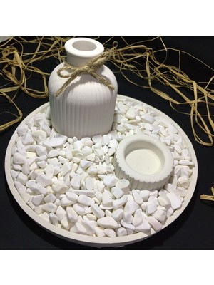 Vazo Mumluk ve Alt Tabak ve Taş Dahil Gift Decor