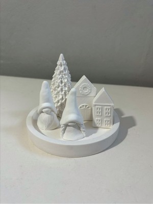 Yılbaşı Ağacı Kız Erkek Cüce Ev Dekorafit Tepsi Minimal Tabak Beton Obje Biblo Set Ev Dekorasyonu