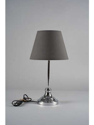 Dante Metal Abajur Krom-Antrasit (25X25X48 Cm)