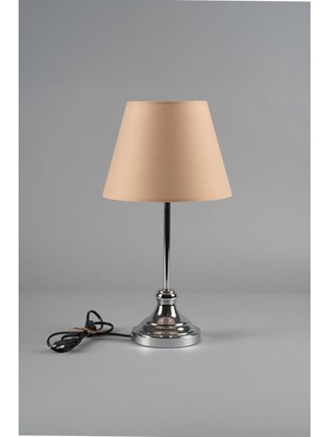 Dante Metal Abajur Krom-Pudra (25X25X48 Cm)