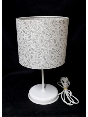 Beyaz Simli Başlıklı Abajur