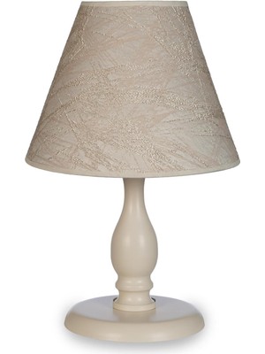 Bush Krem Metal Ayaklı Krem Abajur