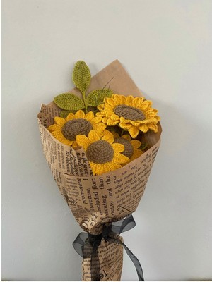 Örgü Sunflowers Bouguet (Ayçiçeği Buketi) Örgü Çiçek