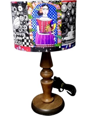 Ahşap Ayaklı Yatak Odası Abajuru