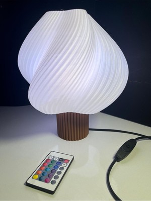 Şık Spiral Abajur Rgb Kumandalı