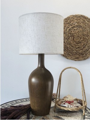 Abajur Rattan Bambu Hasır Jüt Makrome Ahşap Abajur Masa Lambası