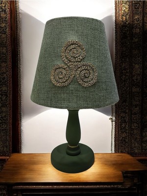 Triple Spiral Motifli El Nakışı Abajur 40CM