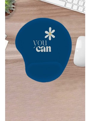 Karmat Damla, You Can, Yazılı Mouse Pad, Konforlu Bilek Destekli Mousepad, Ergonomik Bilgisayar Faresi Pedi