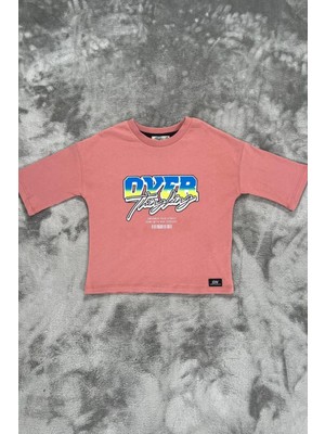 Baskılı %100 Pamuk Kız Çocuk Tişört