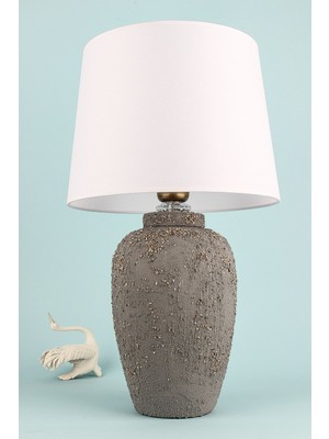Jouer Handmade Seramik Abajur Gri Beyaz
