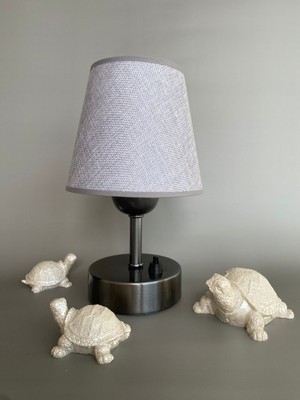 Pilli Abajur, Pilli Masa Lambası , Gece Lambası, Açıkgriketenşapkasiyahayak