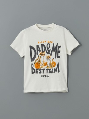 Bisiklet Yaka Baskılı Penye Erkek Çocuk Tişört