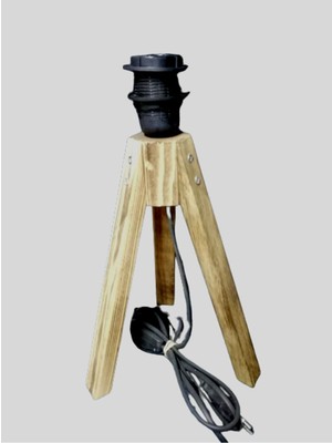 Ahşap Metal Halat  Abajur Ayağı