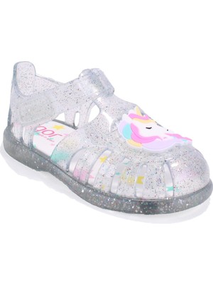 Igor S10341 Tobby Unicornio Beyaz Şeffaf Ortopedik Günlük Kız Çocuk Sandalet