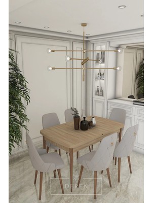 Fier Serisi Mutfak ve Salon Yemek Kelebek Masası Takımı + 6 Adet Sandalye