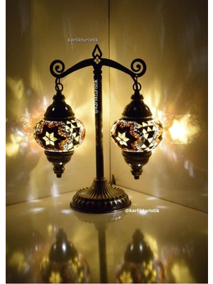 Adalet,terazi, Dekoratif Hediyelik Mozaik Masa Lambası Abajur Model4