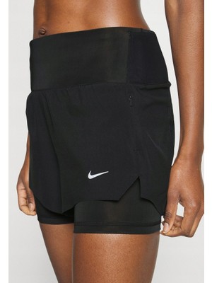 Nike Dri-Fit Kadın Siyah Taytlı  Koşu Şort DX1029-010