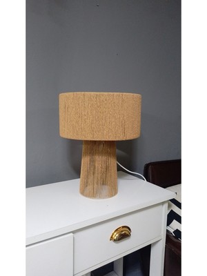 Kağıt Ip Abajur Abajur Şapkası Makrome Abajur Masa Lambası