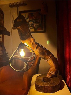 Doğal Ahşap El Yapımı Abajur ABJ020