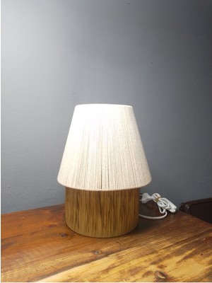 Makrome Abajur Salon Abajur Yatak Odası Abajur Çocuk Odası Abajur Rafya Abajur Mantar Abajur