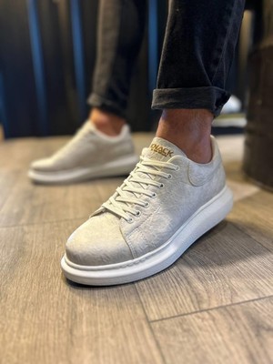 Knack Yüksek Taban Günlük Ayakkabı 044 Beyaz (Desenli)