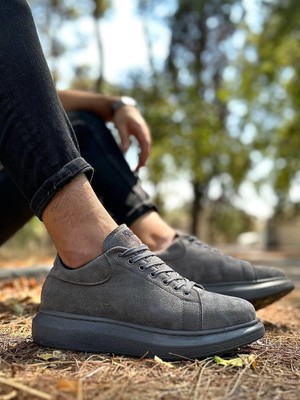 Knack Yüksek Taban Günlük Ayakkabı 044 Gri (Süet)