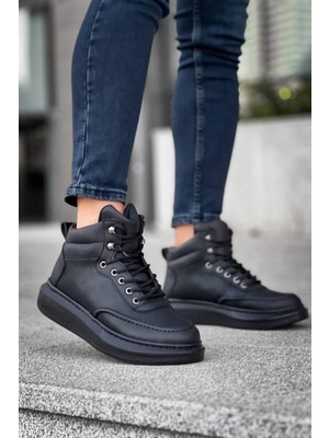 KB-0994  Kuback Siyah Cilt  Siyah  Yüksek Taban  Erkek Bilek Bot