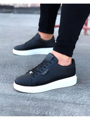 Wagoon WG01 Siyah Delikli Erkek Yüksek Taban Ayakkabı