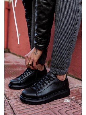 Knack Yüksek Taban Günlük Ayakkabı 044 Siyah (Siyah Taban)