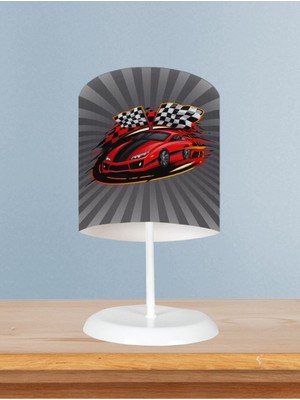 Bebek ve Çocuk Odası Kırmızı Mcqueen Desenli Abajur
