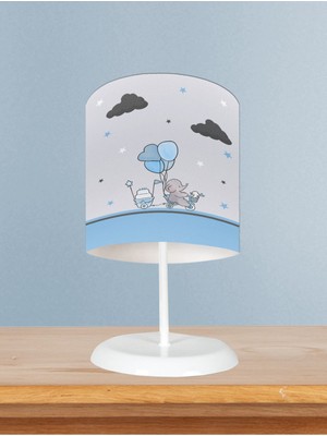 Bebek ve Çocuk Odası Bisikletli Fil Desenli Abajur