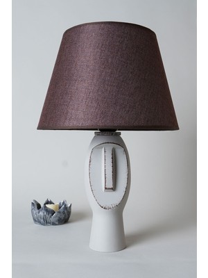 Balance Handmade Polyester Abajur Gri Kahve