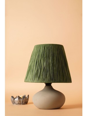 Modern Chemin Handmade Seramik Abajur Yeşil E27 Seramik Çok Renkli 1