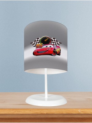 Bebek ve Çocuk Odası Gri Mcqueen Desenli Abajur