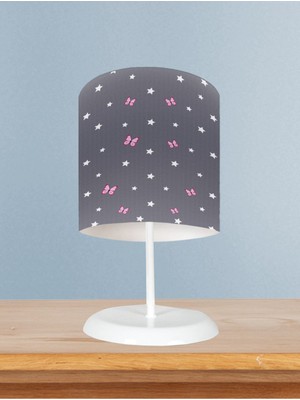 Bebek ve Çocuk Odası Seksek Desenli Çerçeveli Abajur