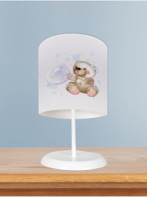 Bebek ve Çocuk Odası Balon Çıkaran Ayıcık Desenli Abajur