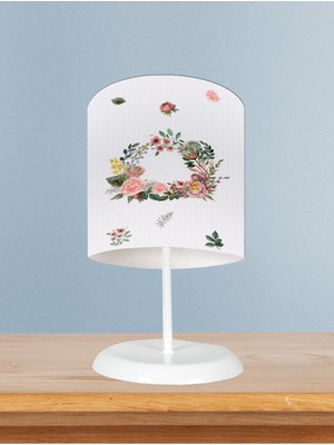 Bebek ve Çocuk Odası Çiçekli Çelenk Desenli Abajur
