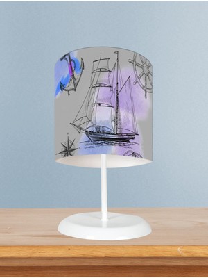 Bebek ve Çocuk Odası Korsan Gemi Desenli Abajur