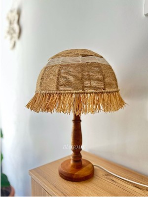 Rafya Masif Kaide Abajur,hasır Abajur,bohem Abajur