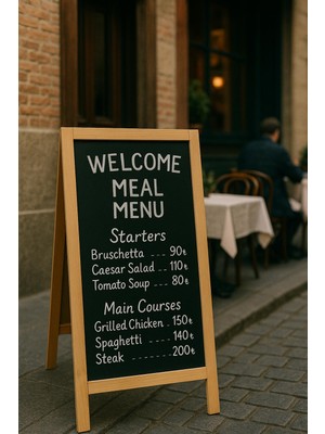 Drn Kids ve Eğitim Çift Taraflı Menü Tahtası 15 Adet Beyaz Tebeşir  ve Silgi Hediye