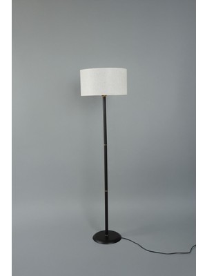 Vica Metal Lambader Siyah-Kırcıllı Beyaz (38 x 38 x 145  cm )