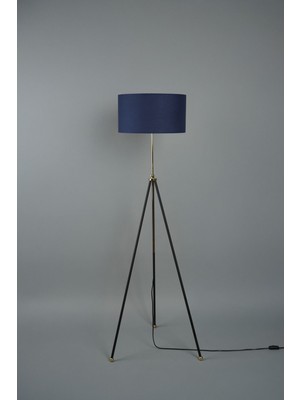 Pier Metal Lambader Siyah-Lacivert (38 x 38 x 145  cm )