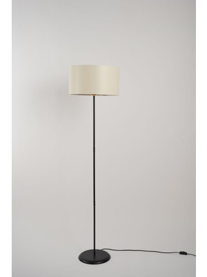Venus Metal Lambader Siyah-Finlin Krem (38 x 38 x 145  cm )