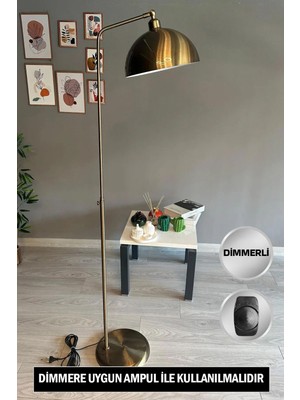 Dimmerli Işığı Ayarlanabilen Işığı Artırılıp Azaltılabilen Eskitme Hareketli Başlık Metal Lambader
