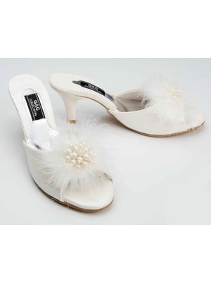 Boncuk Tüylü Çeyizlik Bayan Terlik 125