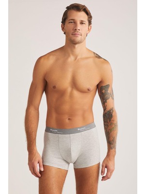 Kom Tight Gri 2'li Şort Boxer 2'li Avantajlı Paket