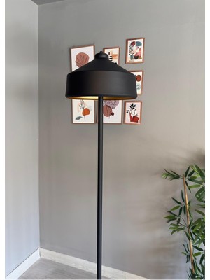 Siyah Lambader Modern Dekoratif Metal Oturma Odası Çalışma Odası Zemin Lambası